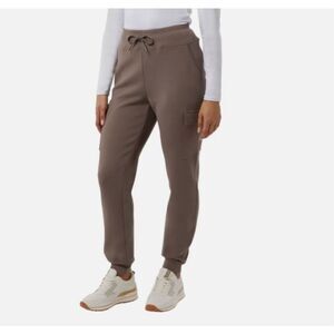 NWT 32 DEGREES HEAT Women’s Joggers 2X Tan Taupe Cargo Pockets Drawstring Soft